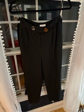 Topshop Black Straight-Leg High Waist Trousers